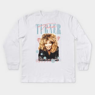 Tina Turner // 80s Style Retro Fan Art Design Kids Long Sleeve T-Shirt